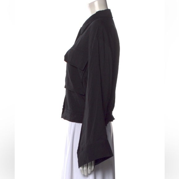 Ramy Brook Black Cape with Flowing Bell Sleeves - Picture 2 of 3